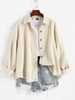 ZAFUL Corduroy Drop Shoulder Shirt L Light coffee