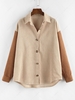 ZAFUL Corduroy Drop Shoulder Two Tone Shirt Jacket S Multi a