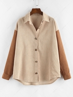 ZAFUL Corduroy Drop Shoulder Two Tone Shirt Jacket S Multi a