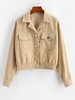 ZAFUL Corduroy Flap Pocket Drop Shoulder Jacket S Apricot