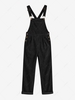 ZAFUL Corduroy Front Pocket Criss Cross Overall L Black