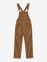 ZAFUL Corduroy Front Pocket Criss Cross Overall L Coffee