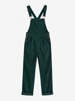 ZAFUL Corduroy Front Pocket Criss Cross Overall L Deep green