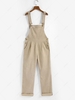 ZAFUL Corduroy Front Pocket Criss Cross Overall L Light coffee