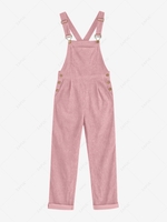ZAFUL Corduroy Front Pocket Criss Cross Overall L Light pink