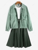 ZAFUL Corduroy Pocket Drop Shoulder Jacket M Light green