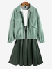 ZAFUL Corduroy Pocket Drop Shoulder Jacket S Light green