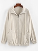 ZAFUL Corduroy Pocket Drop Shoulder Jacket S Light khaki