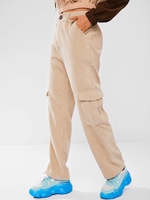 ZAFUL Corduroy Pocket High Waist Straight Pants Xl Light coffee