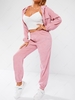 ZAFUL Corduroy Pocket Zip Jacket and Jogger Pants Set L Light pink