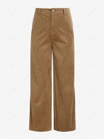 ZAFUL Corduroy Slit Hem Wide Leg Pants M Light coffee