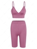 ZAFUL Crop Bralette Cami and Biker Shorts Set Xl Purple