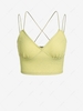 ZAFUL Cropped Criss Cross Strappy Textured Cami Top M Light green