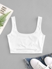 ZAFUL Cropped Cut Out Basic Tank Top Xl White
