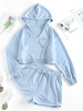ZAFUL Cropped Drawstring Two Piece Tracksuit Xl Light blue