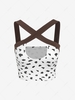 ZAFUL Cropped Printed Criss Cross Tank Top M White