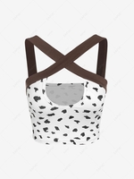 ZAFUL Cropped Printed Criss Cross Tank Top S White