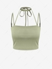 ZAFUL Cropped Strappy Halter Tank Top S Light green