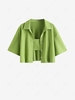 ZAFUL Cropped Textured Shirt With Tiny Cami Top M Green
