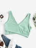 ZAFUL Crossover Plunge Crop Tank Top Xl Light green