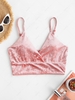 ZAFUL Crushed Velvet Surplice Bikini Top Xl Light pink
