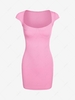 ZAFUL Cupped Ribbed Mini Bodycon Dress Xl Light pink