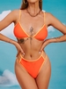 ZAFUL Cut Out Binding Padded Neon Bikini Set S Orange