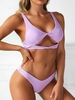 ZAFUL Cut Out Cheeky Tank High Cut Bikini Swimwear S Light purple