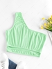 ZAFUL Cut Out Crop Toga Tank Top S Light green