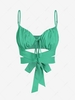 ZAFUL Cut Out Cropped Tie Back Criss Cross Cami Top M Green