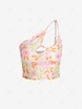 ZAFUL Cut Out One Shoulder Floral Tank top M