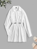 ZAFUL Cut Out Pocket Drop Shoulder Shirt Dress Xl White