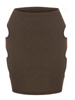 ZAFUL Cut Out Side Bodycon Skirt M Deep coffee