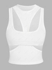 ZAFUL Cut Out Slim Crop Tank Top S White