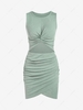 ZAFUL Cut Out Twist Ruched Tulip Tank Dress M Light green