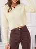ZAFUL Cutout Back Crop Jumper Sweater L White