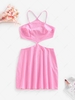 ZAFUL Cutout Bowknot Back Cami Slinky Dress M Light pink