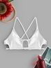 ZAFUL Cutout Crisscross Padded Bikini Top L White