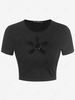 ZAFUL Cutout O Ring Cropped T-shirt L Black