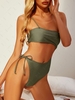 ZAFUL Cutout One Strap High Leg One-piece Swimsuit L Deep green