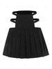 ZAFUL Cutout Pleated Mini Skirt L Black