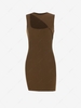 ZAFUL Cutout Ribbed Bodycon Dress L Deep coffee