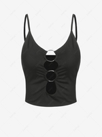 ZAFUL Cutout Ring Skinny Cami Top Xl Black