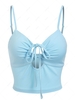 ZAFUL Cutout Tie Front Cropped Cami Top L Light blue
