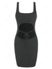 ZAFUL Cutout Tie Slinky Dress M Black