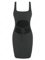 ZAFUL Cutout Tie Slinky Dress Xl Black