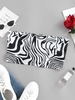 ZAFUL Cutout Zebra Print Strapless Crop Top M White