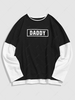 ZAFUL DADDY Print Color Block T-shirt Xxl Black