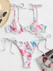 ZAFUL Daisy Print Underwire Balconette String Bikini Swimwear M