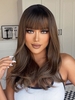 zaful Dark Brown Full Bang Natural Wavy Synthetic Wig